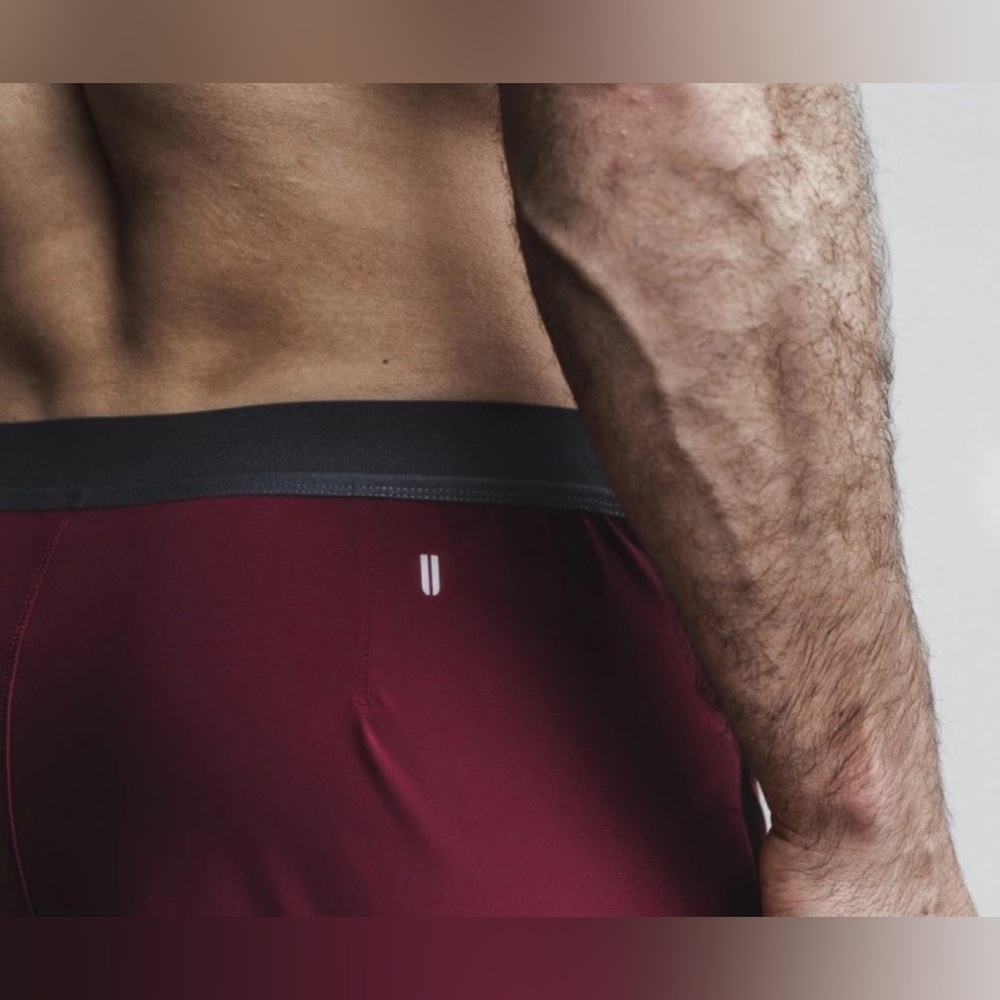 NOBULL Men's Athletic Shorts - Burgundy - Picture 3 of 8